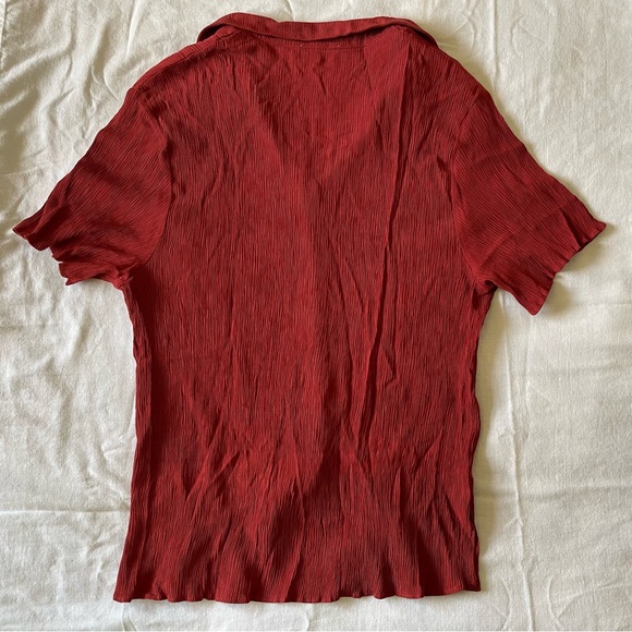 Red Button Down - Picture 2 of 6